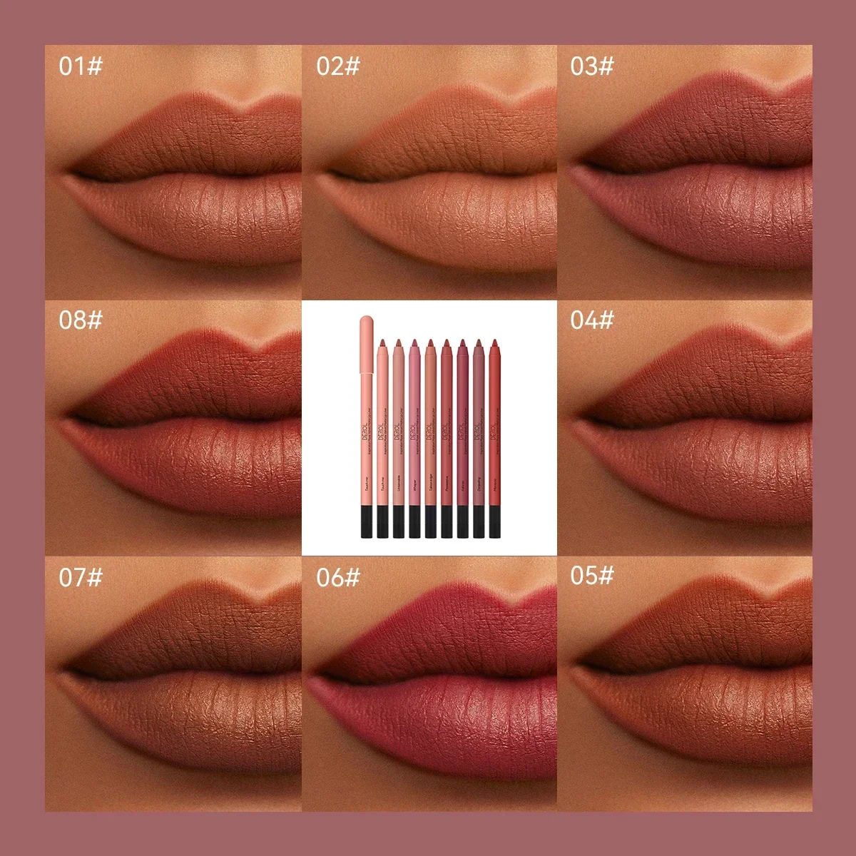 Waterproof Matte Lipliner Pencil Sexy Red Contour Tint Lipstick Pencil Lasting Non-stick Cup Moisturising Lips Makeup Cosmetics 3