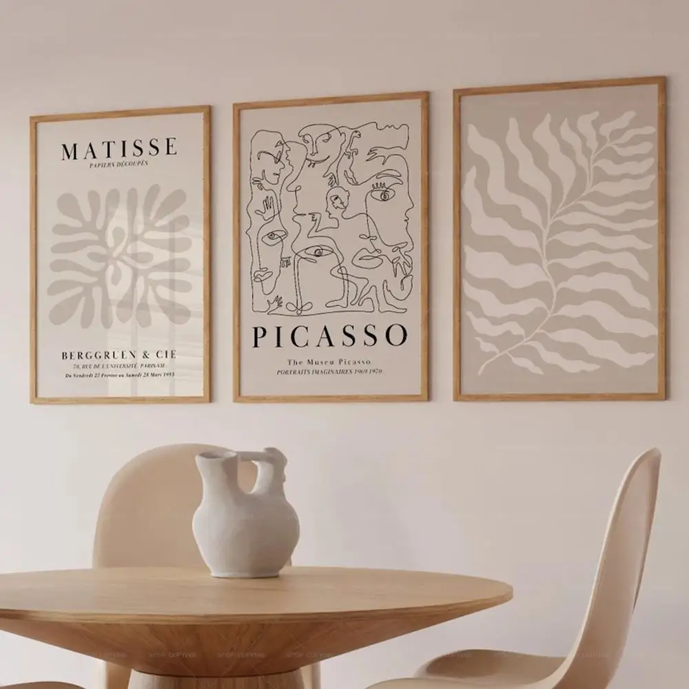 Mid-Century Neutral Beige Gallery Art Canvas