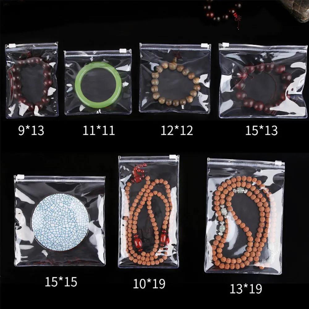 10PCS/LOT Small Plastic Zip Lock Bag Thick Clear Zipper Jewelry Packaging Bag Mini Zip Lock Storage Bags 9x13cm 10x10cm 11x11cm 6