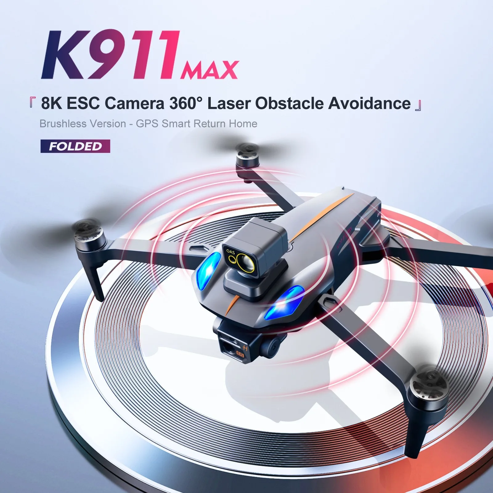 K911max GPS Brushless Drone 8K Dual Camera HD 360 Obstacle Avoidance Aerial Photography