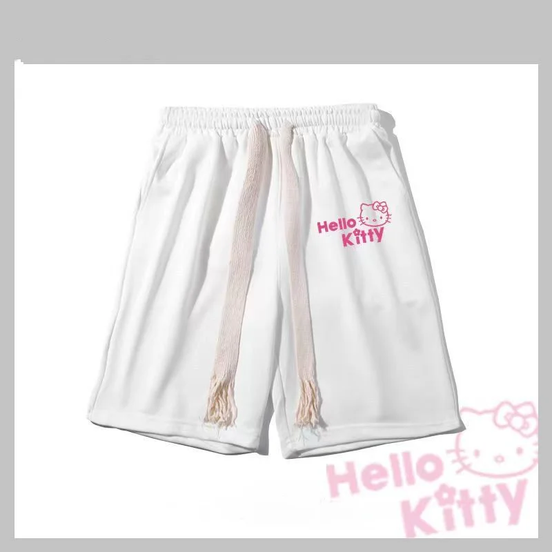 

New Kawaii Shorts Hello Kitty Sanrio Cute Cartoon Anime Couple Casual Capris Loose and Versatile Sports Shorts Girls for Gift