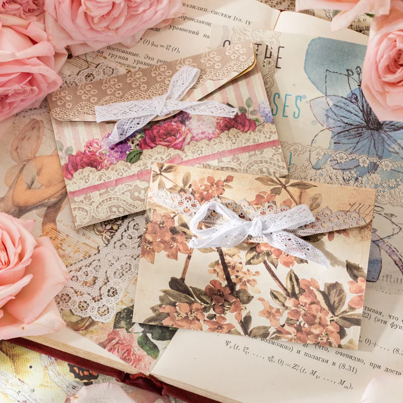 

50Pcs Material Collage Memo Pad Base Paper Writing Garden Lace Planner Decoration Supplies Notebooks Notes 152*175MM