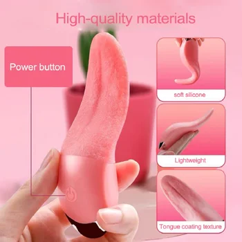 Tongue Licking Vibrator Realistic Massager with 10 Vibration Modes Nipples Stimulator Rechargeable Adult Sex Toys for Women Coup 4