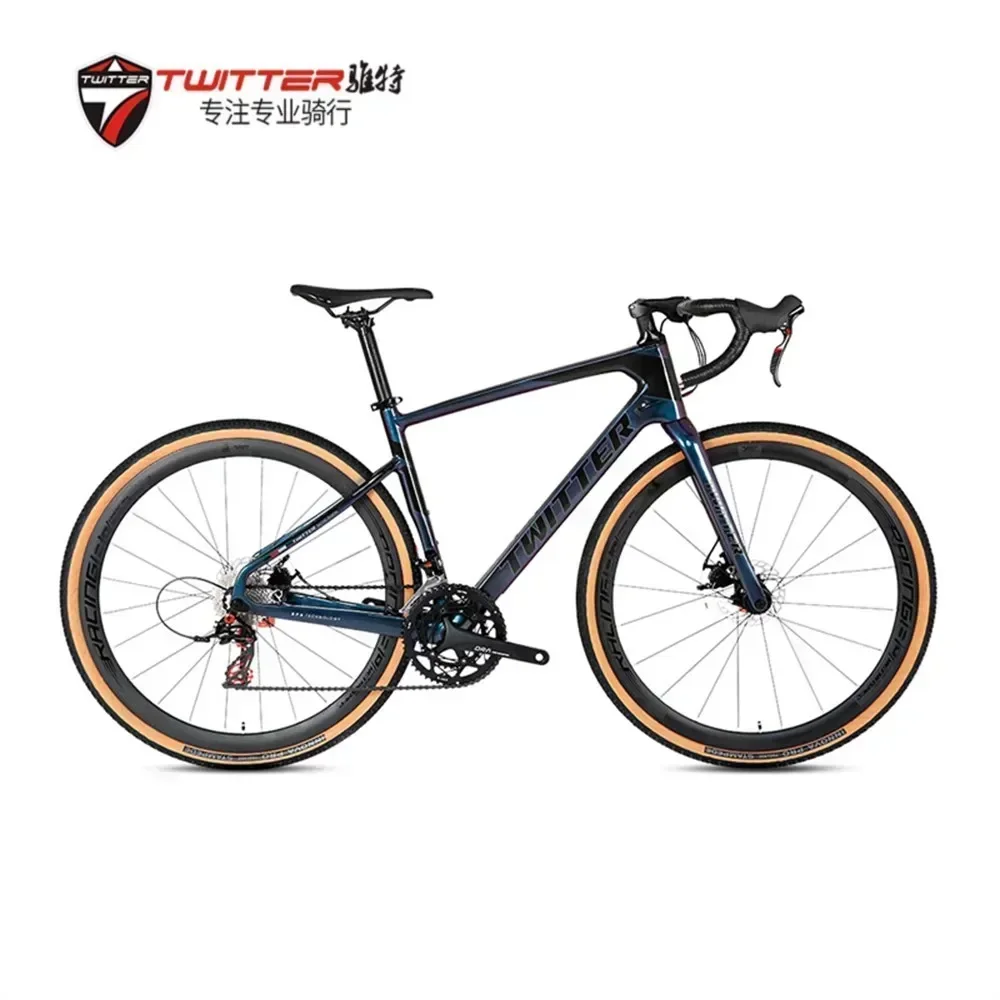 

TWITTER gravel bike 105/R7000-22S disc brake Off-road internal routing T900carbon fiber road bycicle barrel axle142*12mm 700*40c