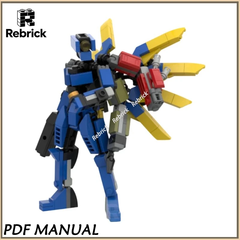 울트라킬 V1 스타일 메카 MOC 브릭스 블루 사이버 워리어 피규어 모델 빌딩 블록 키트