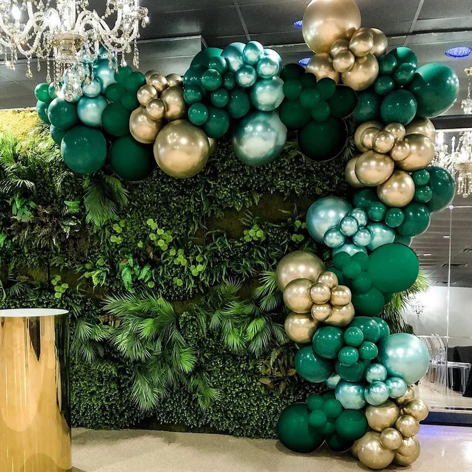 4D Gold Green Balloon Garland Kit, Jungle Safari Party Decorations For Wedding, Birthday, Baby Shower, From Other Event & Party Supplies - Price 21.51