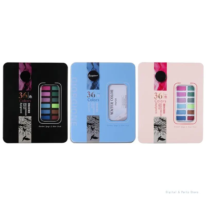 

M17F 36 Colors Portable Watercolor Paint Artist Art Set for Beginner Student Drawing
