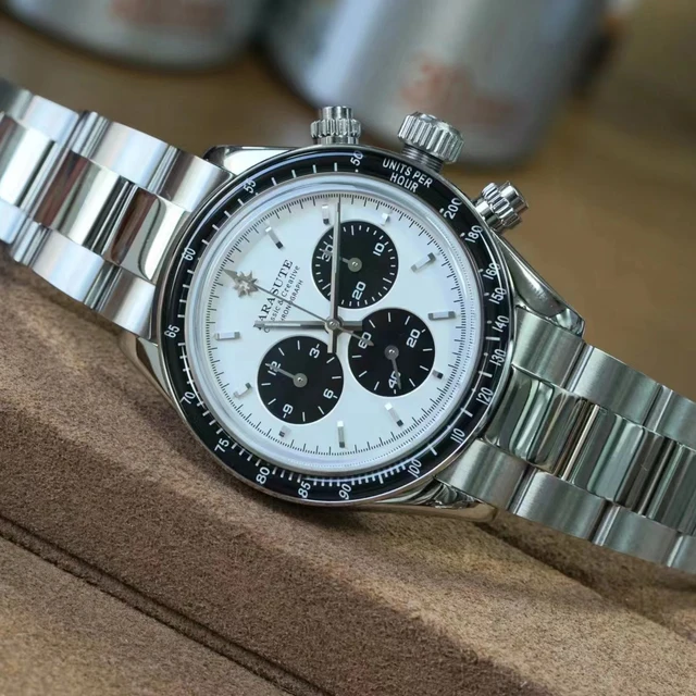 時計 Farasute 4130 Chrono Watch Green FARASUTE Men Automatic Watch 39mm Luxury Chronograph