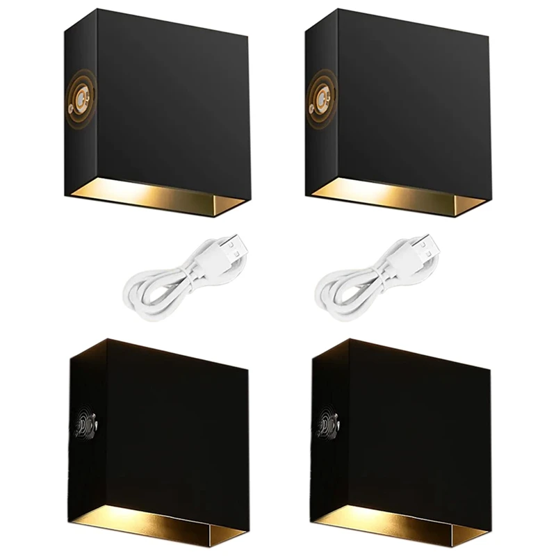 

2Set Touch Wall Lamp USB Rechargeable Night Light Aluminum Magnetic Wall Lamp Indoor Touch Dimmable (White Light)