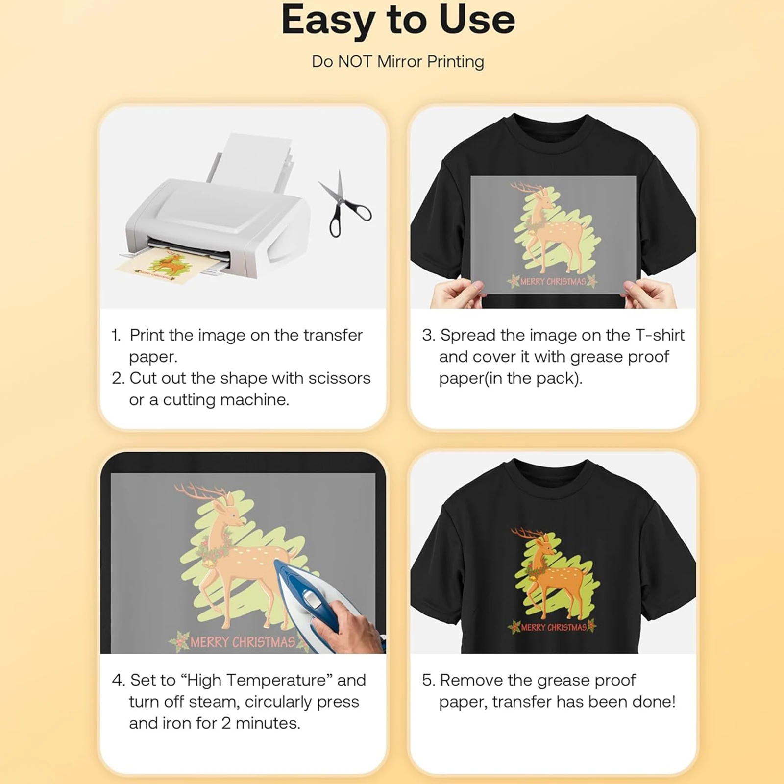 Iron On Transfers Dark Fabric Transfer Paper 12 Sheets For DIY T