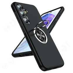 Durable Metal Ring Holder Armor Bumper Shockproof Case - Galaxy S23 Ultra (Black)