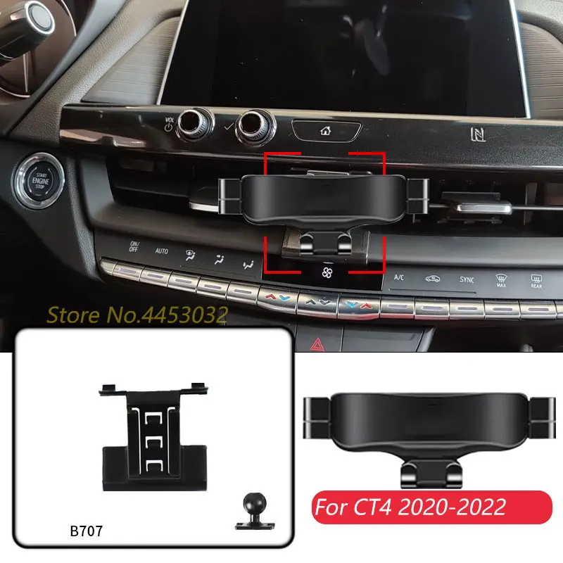 

Gravity Car Phone Holder For Cadillac CT4 2020-2022 Base Mount Special GPS Stand Adjustable Bracket Interior accessories