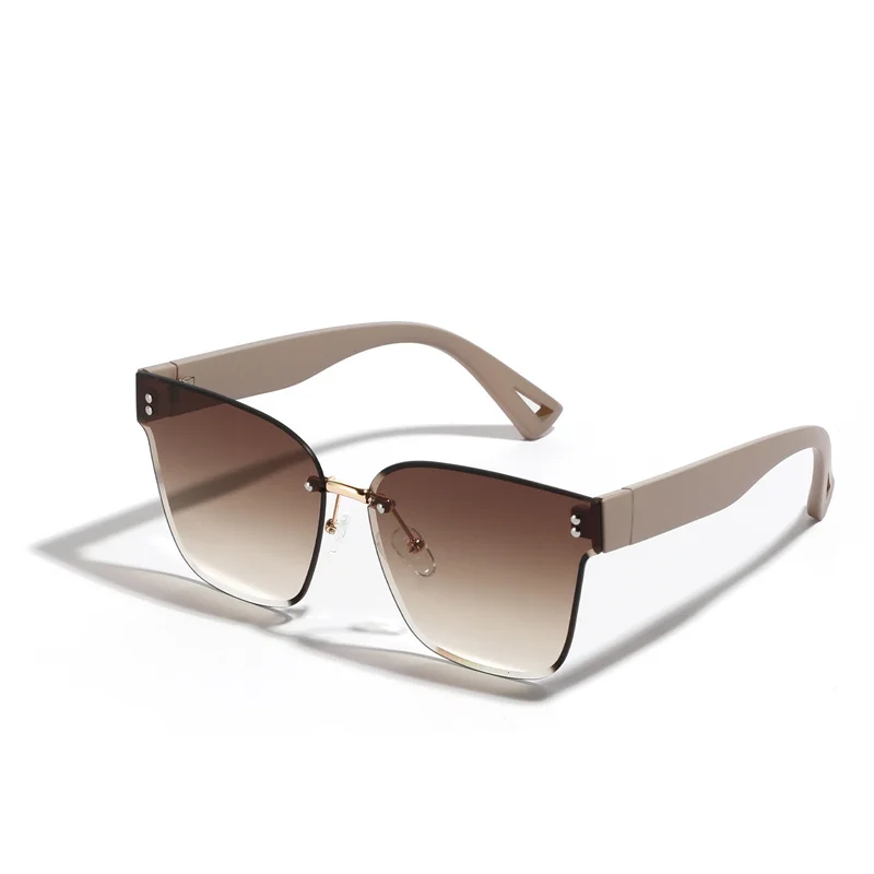 

YOOSKE Women Fashion Rimless Sunglasses Men Oversized Trimming Sun Glasses Luxury Brand Designer Gradient Yellow Eyewear UV400