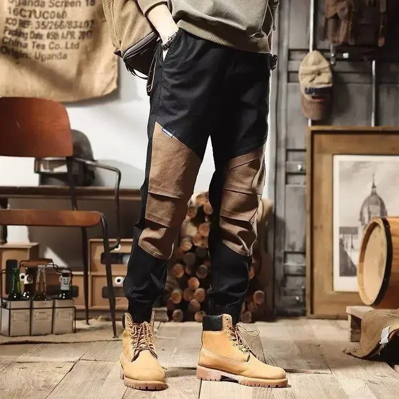 thumbnail image 1 of Pantalones cargo para hombre, pantalones ajustados para hombre, ropa de trabajo gris, novedad de 2025, ropa holgada estética, talla grande, algodón, alta calidad, Y2k, 1 of 5
