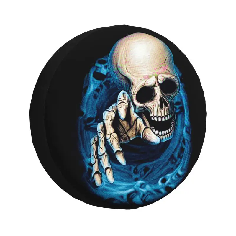 

Gothic Skeleton Death Skull Spare Tire Cover for Mitsubishi Pajero Halloween Magic SUV RV 4WD Car Wheel Protectors Accessories