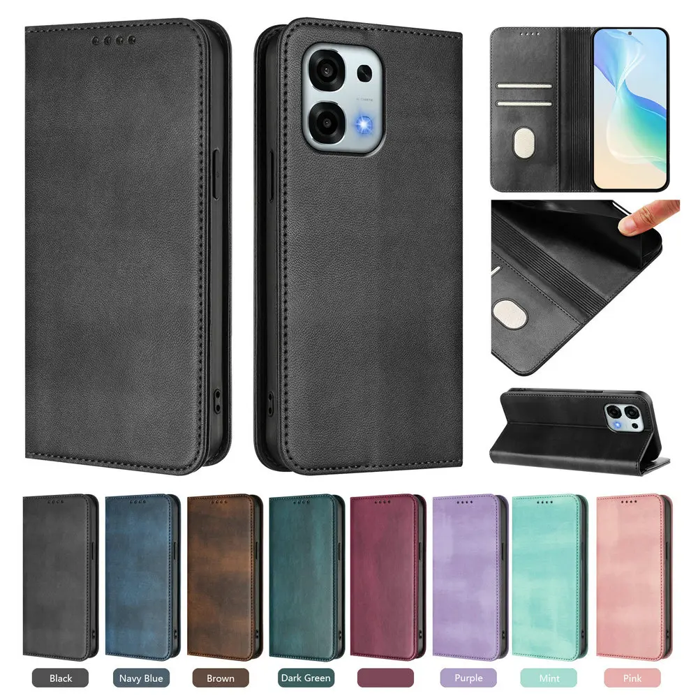 RFID Leather Wallet Case - Luxury Magnetic Book Cover