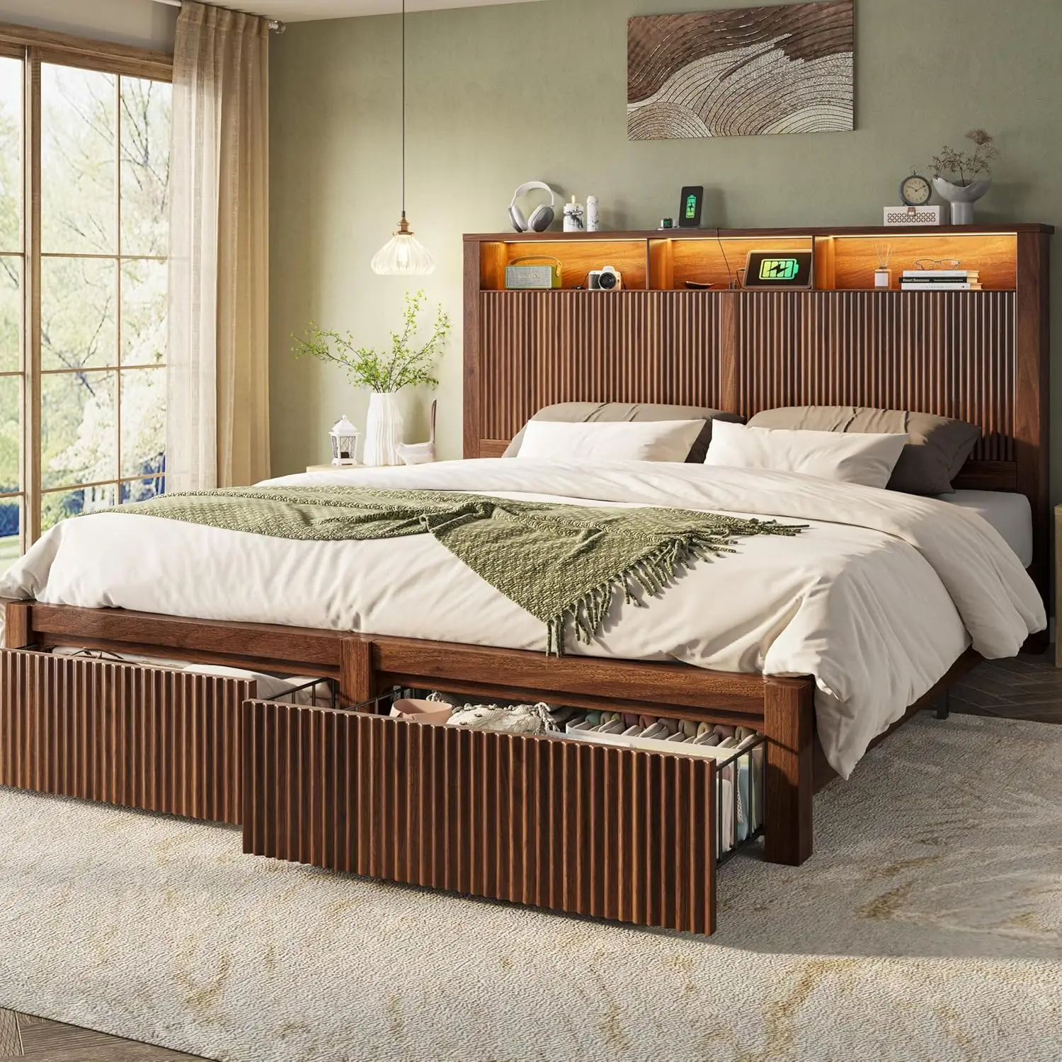 King Bed Frame with Headboard 2