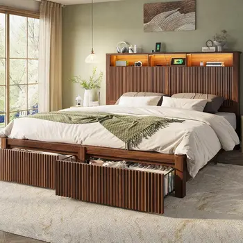King Bed Frame with Headboard 2