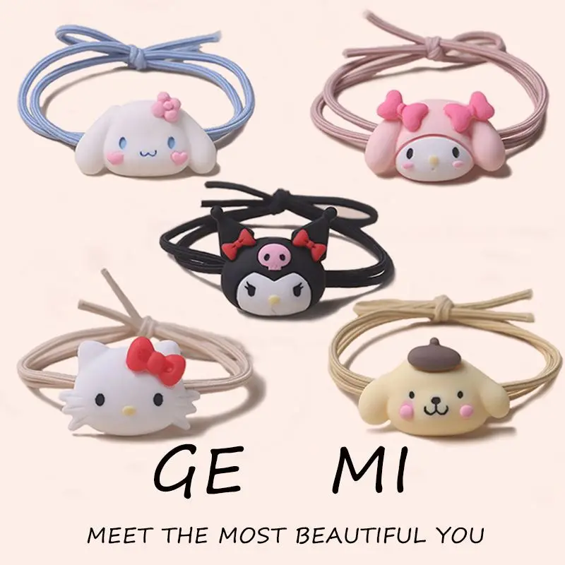 

Sweet Kawaii Hello Kitty Cinnamoroll Anime Sanrio Head Rope Girl Heart Cute Kuromi Y2K Headwear Decoration Gifts for Girls
