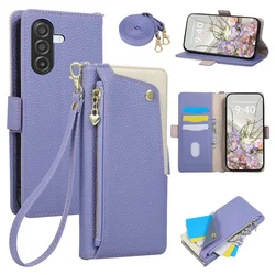 Crossbody Leather Wallet Phone Case with Card Holder Slots - Galaxy A27 (5G) (Purple)
