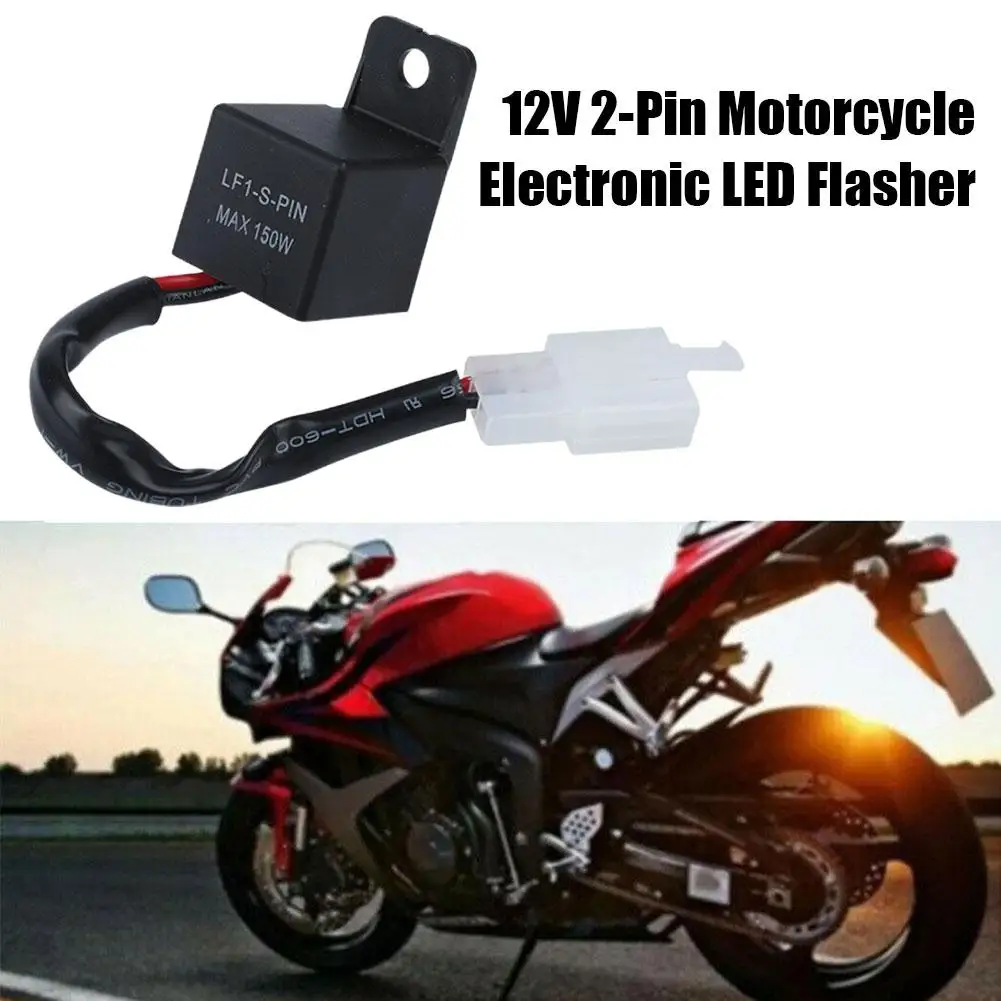 

New 12V 2-Pin Motorcycle Electronic LED Flasher Relay Signal Light 150W Turn Turn Bulbs Indicator Blinker LED Relay Flasher B2Z7