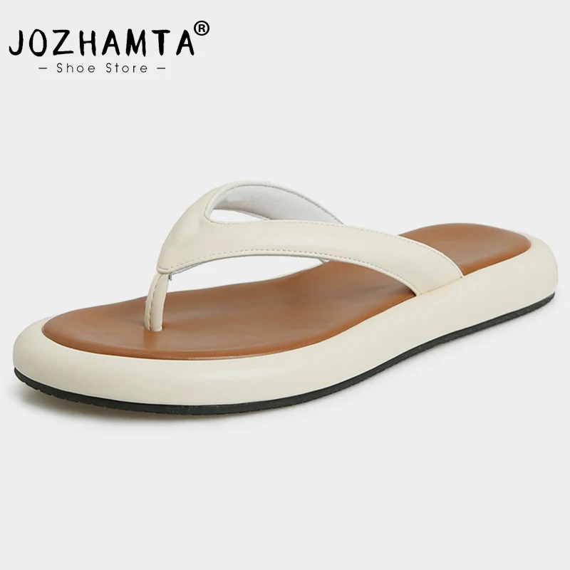 

JOZHAMTA Size 34-39 Slides Sandals For Women Summer 2023 Flip Flops Low Heels Shoes Woman Wedge Slippers Casual Beach Sandalias