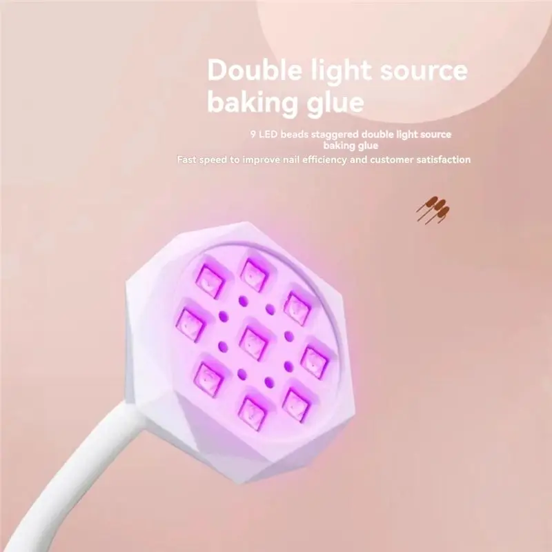 AUAU-무선 네일 램프 LED UV 네일 건조기 충전식 자동 감지 터치 컨트롤 빠른 건조 네일 라이트 360 ° 구부릴 수 있는 램프