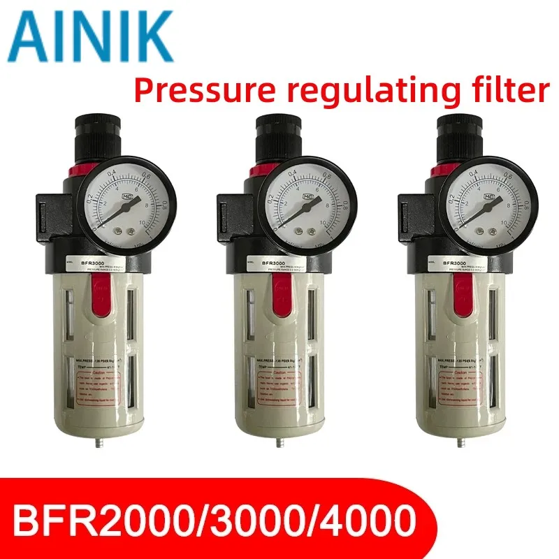 

BFR2000 BFR3000 BFR4000 1/4 3/8 1/2 Air Compressor Oil Water Separator Filter Regulator Air Source Processor Manual Drainage