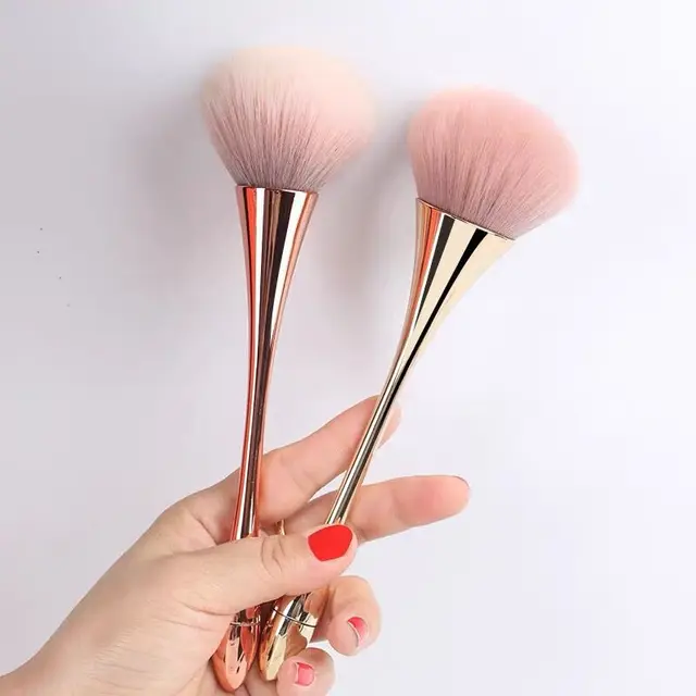Rose Gold Professional Makeup Brush Set Large Soft Hair Powder Blush Contour Brush Non Shedding Loose Powder Face Cosmetic Tool