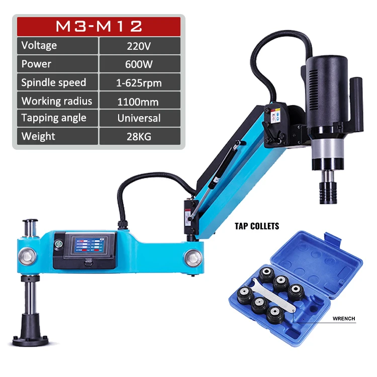 

Automatic Drilling Threading Machine M3-M16 Universal Electric Tapping Servo Tapper Touch Screen Flexible Arm Tapping Machine 30