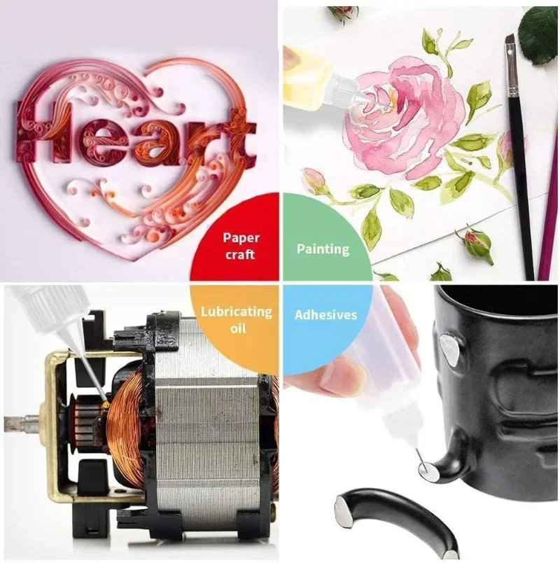 5-50pcs Plastic Squeezable Tip Applicator Bottle Refillable Dropper with Needle Tip Caps for Glue Pigment Oil Liquids Bottles 6