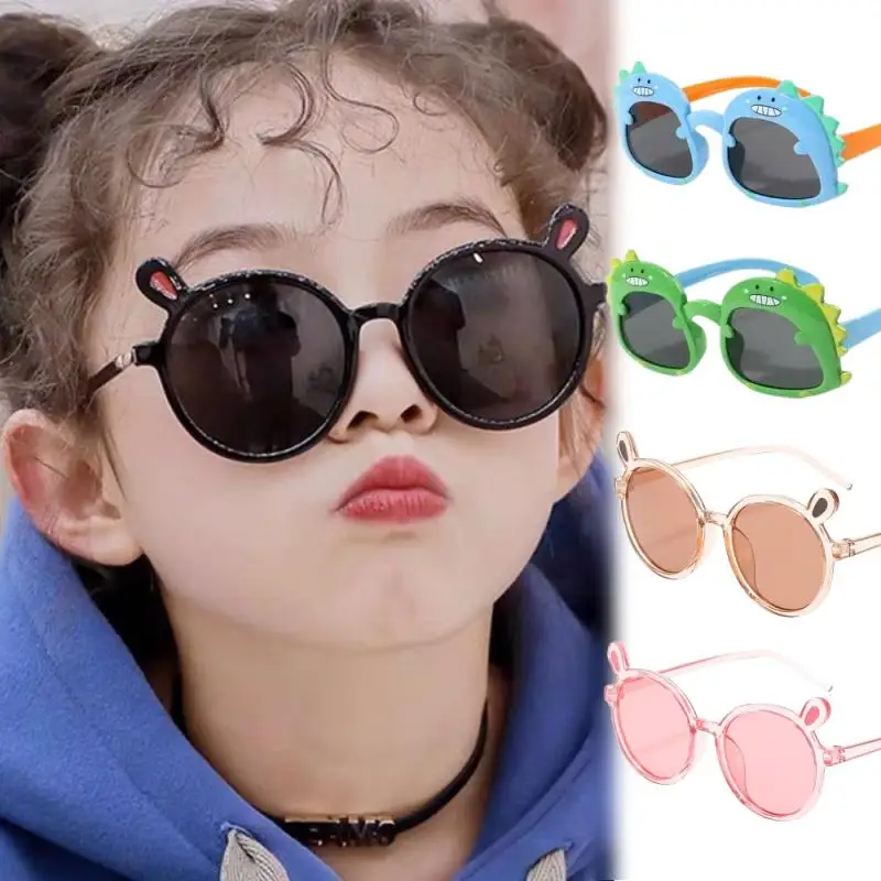 Cartoon Dinosaur Sunglasses Cute Children Eyewear Multi-color Glasses Wear-resistant Summer Outdoor Round Kids Sun Glasses