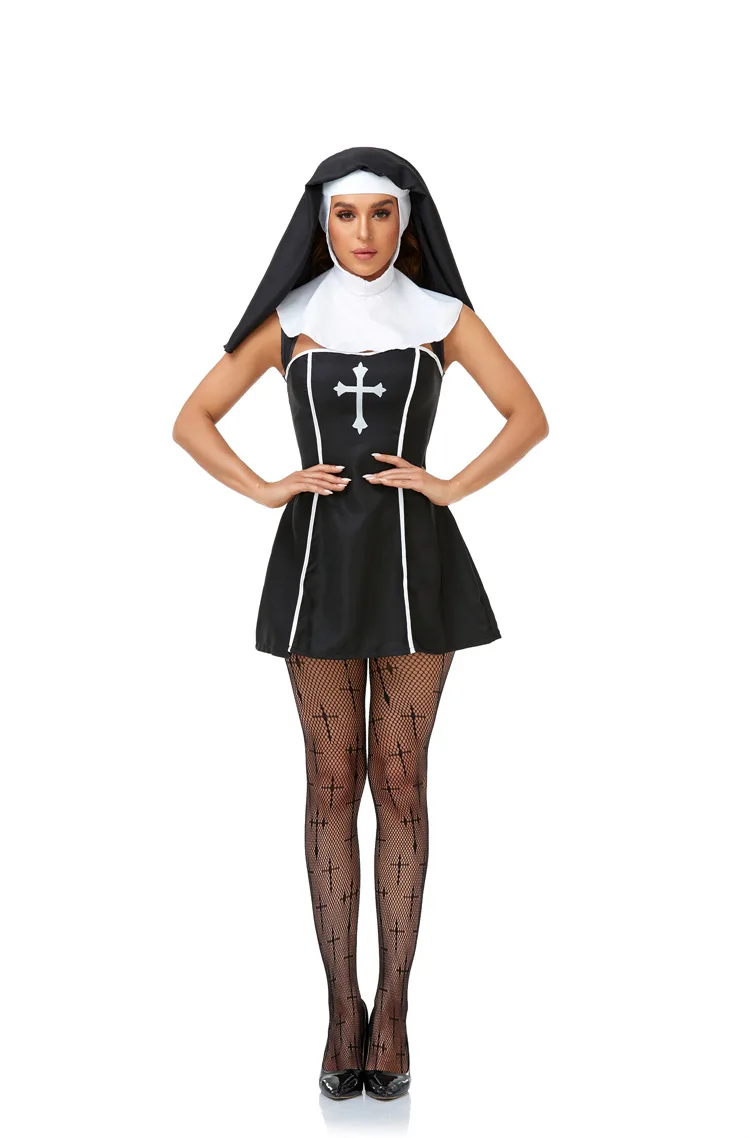 Halloween Costumes Easter Halloween Cosplay Party Adult Nun Role Play Stage