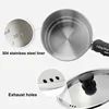 450W Travel Pot Mini Portable 304 Stainless Steel Electric Hot Pot Electric Boiling Pot Small Hot Pot Steamer Stew Pot 110-240V 6
