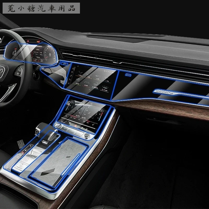 

Tpu Transparent Film for Audi Q7 Q8 2019-2022 Car Interior Stickers Center Console Gear Navigation Screen Dashboard Door Panel
