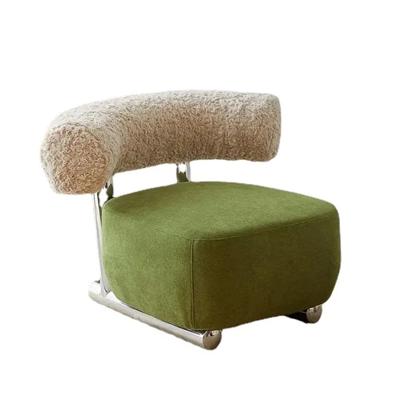 

Dressers Backrest Sofa Chair Single Person Chairs Nordic Stainless Modern Design Pouf Living Room Elegant Pouf Home Furniture