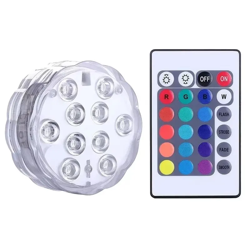ตัวเลือกสินค้า ไฟ RGB ใต้น้ำ เปลี่ยนสีได้ 10 ดวง