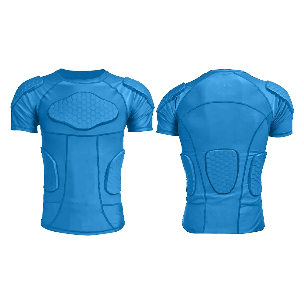 Factory Men's Padded Compression Shirt Boys Youth Protective Top Rib Chest Protector Wear for Football Paintball Baseball