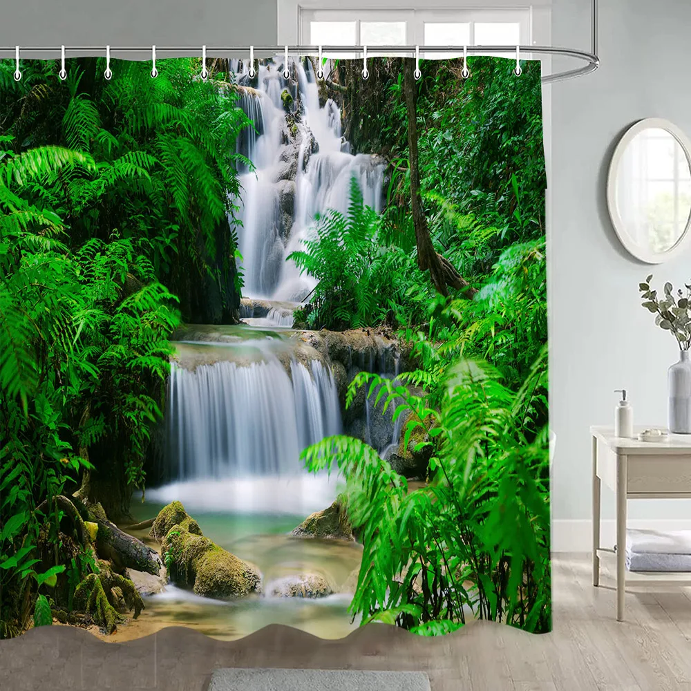 Shower Curtains Polyester Bathroom Decor with Hooks