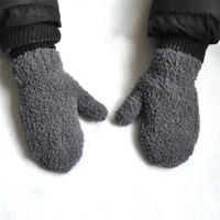 Warm Plush Thick Warm Baby Gloves Winter Plus Velvet Mittens Children Kid Coral Fleece Full Finger Gloves For 1-4Y Kids Gloves 5
