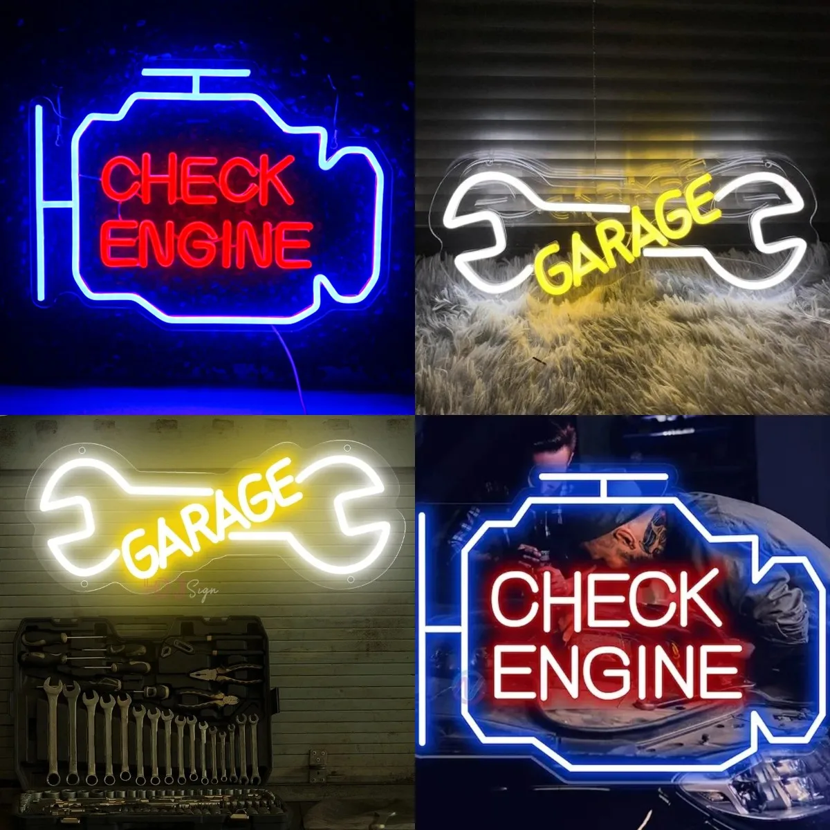 

Check Engine Led Neon Sign Light Auto Room Garage Car Repair Shop Home USB Switch Bar Atmosphere Studio Wall Decor Gift Lamp