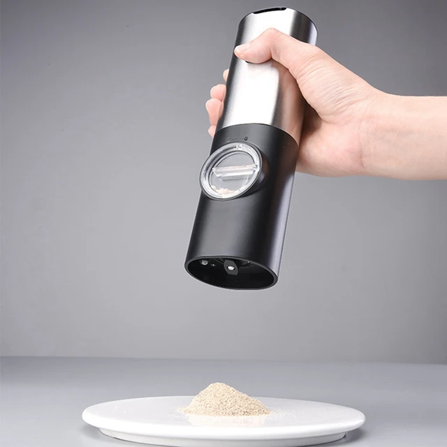 LED High Quality Automatic Operation Rechargeable Mill Electric Salt and Pepper  Grinder Set with Charging Base - AliExpress