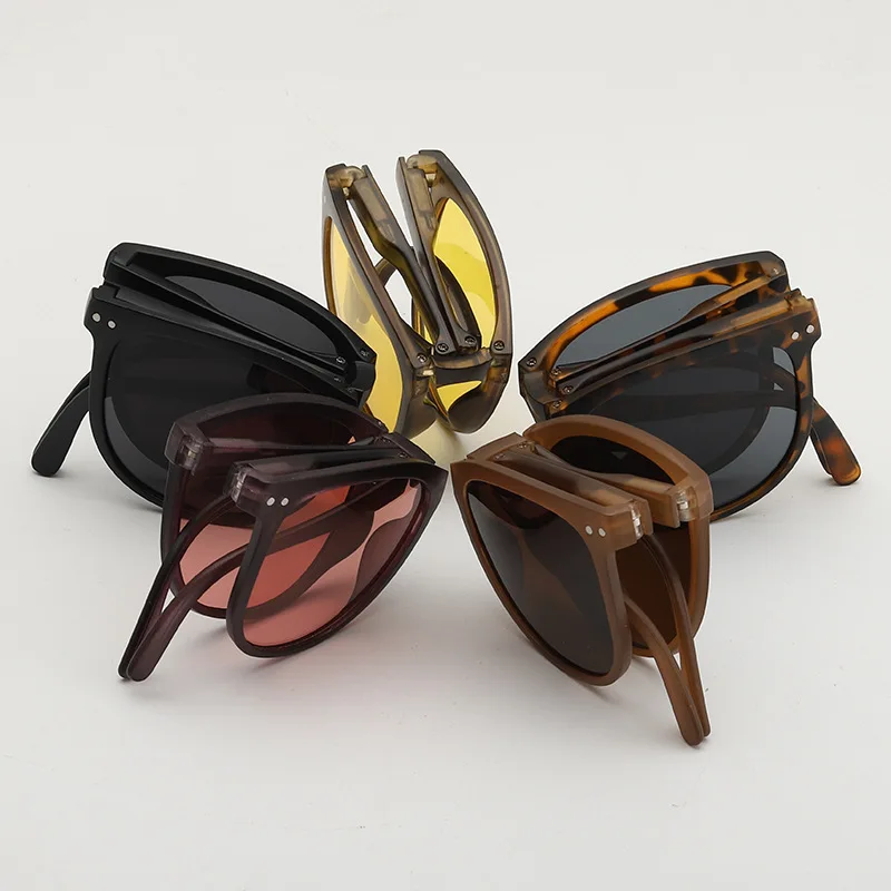 Folding Sunglasses For Women Oval Frame Uv400 Protection_voghion.com