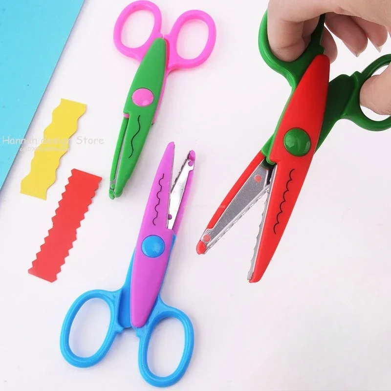 DIY 수제 전단 종이 핑크 컷 수공예 레이스 지그 재그 학생, 창의적인 일기 공예 앨범, 스크랩북 사진 가위