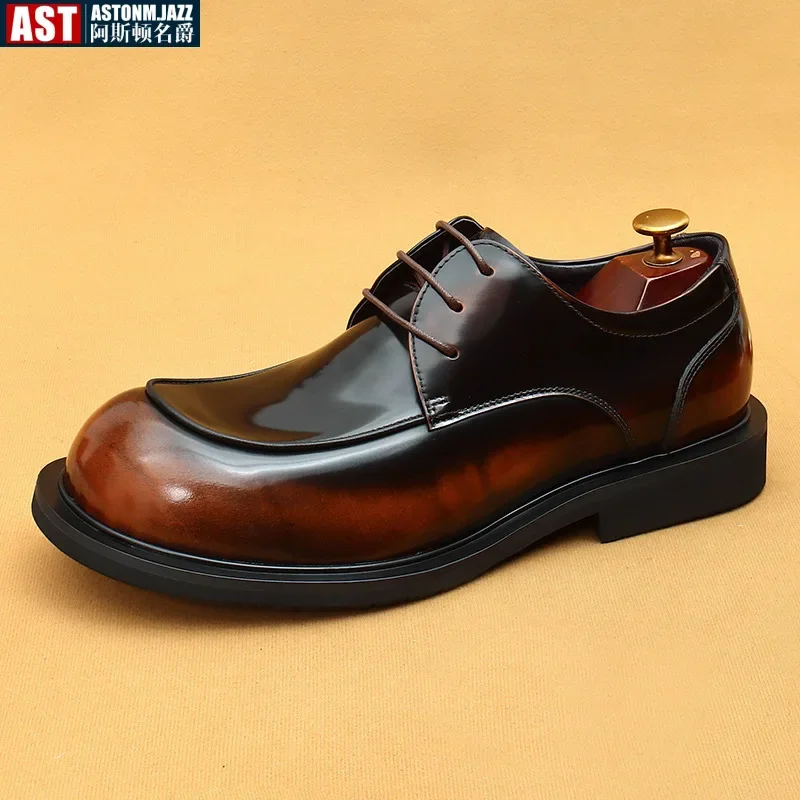 Classic Luxury Men Shoes Oxford Male Wedding Party Formal Genuine Leather Derby Shoe European Style mens leather dress shoes