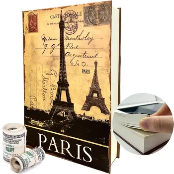 Decorative Book Safe Box with Combination Lock Vintage Faux Book Hidden Safe for Decoration Secret Storage Box for Home Office 1