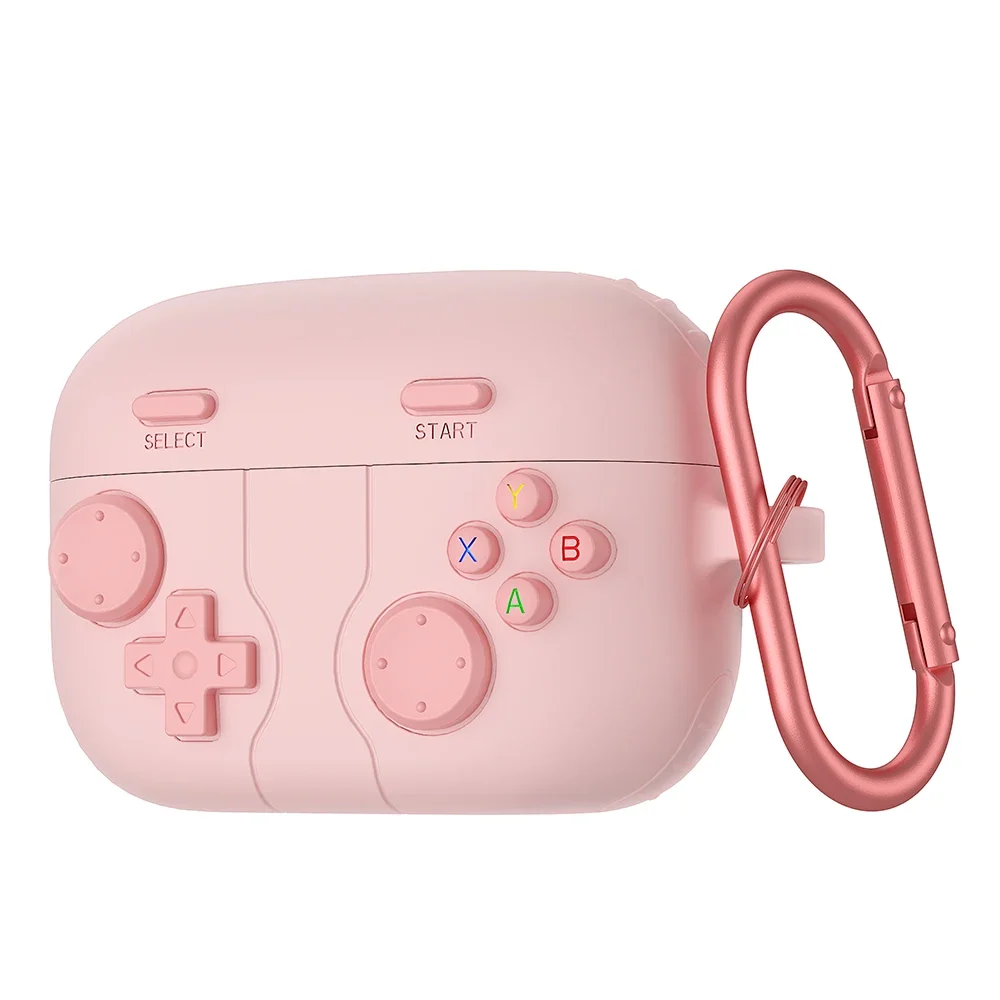 Cute 3D GamePad Cartoon Earphone Case - Silicone Shockproof Cover with Hook