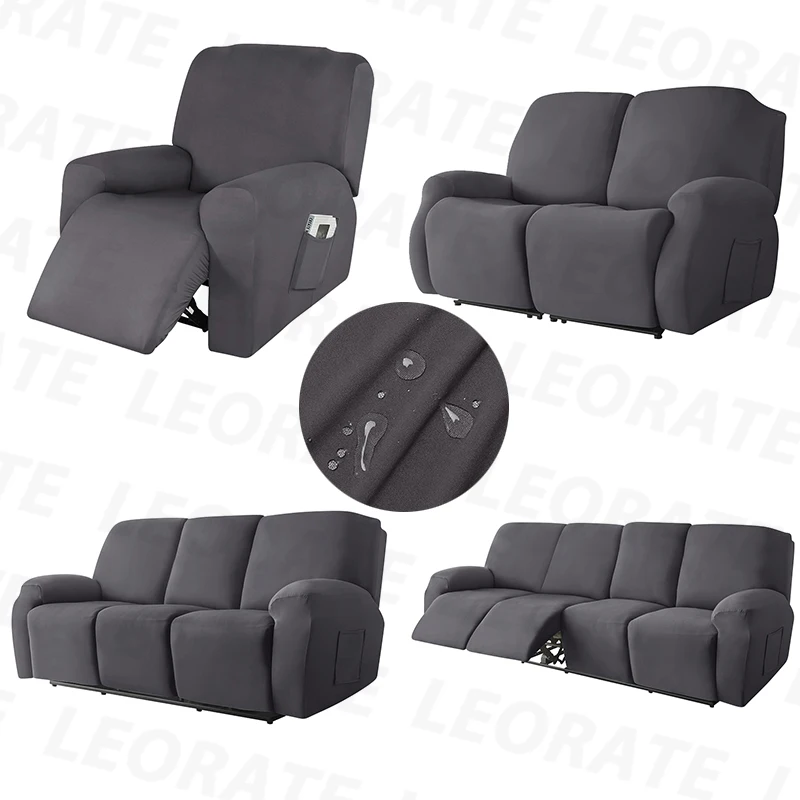Waterproof Stretch Recliner Sofa Covers 1/2/3/4 Seats Solid Couch Covers Sofa SlipCover Protector Recliner Chair Covers For Home