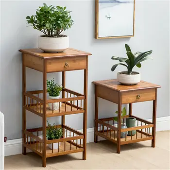 2-Tier Bamboo Bedside Table 1
