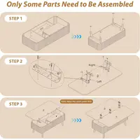 3-in-1 Coffee Table Converts to Dining Table, Walnut Oval Wooden Table with Storage for Small Spaces, Partial Assembly Required 5